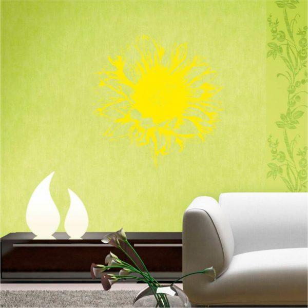 Wall Decals Sunflower Beautiful Flowers. Yellow color