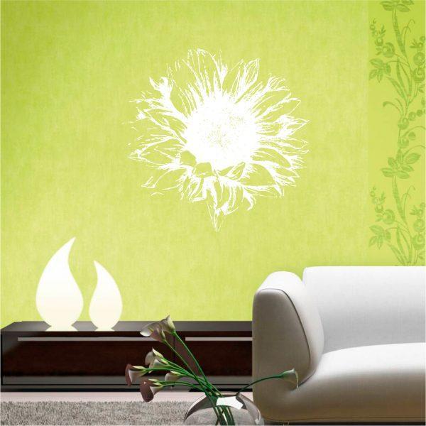 Wall Decals Sunflower Beautiful Flowers. White color