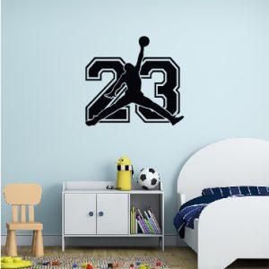 Wall-decal-Michael-Jordan-with-number-23-black color