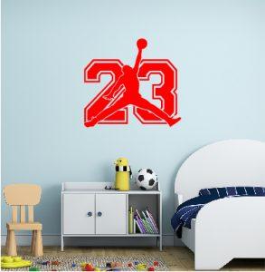 Wall decal Michael Jordan with number 23 | Wall Sticker USA