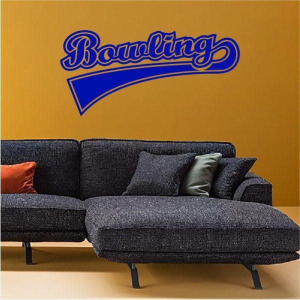 Bowling Wall Logo. Wall sticker. Navy color