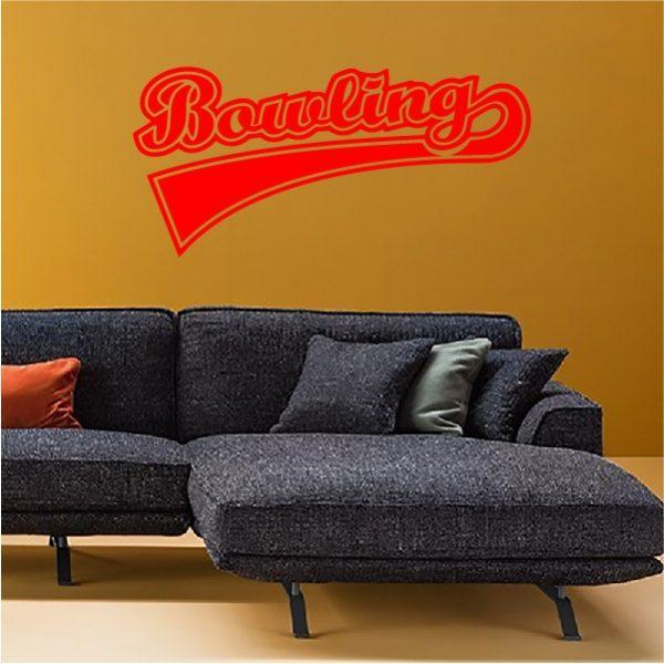 Bowling Wall Logo. Wall sticker. Red color