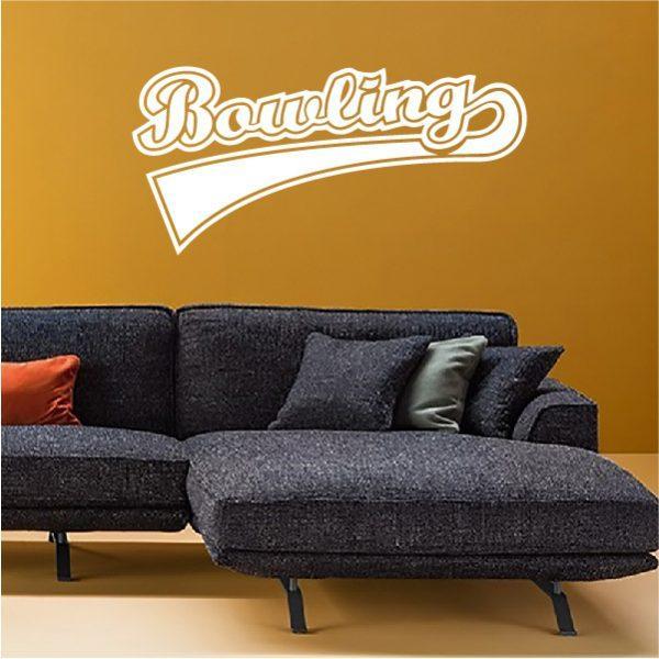 Bowling Wall Logo. Wall sticker. White color