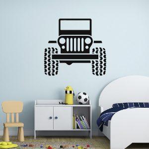 Car 4x4 Jeep. Wall sticker. Black color