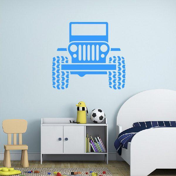 Car 4x4 Jeep. Wall sticker. Blue color