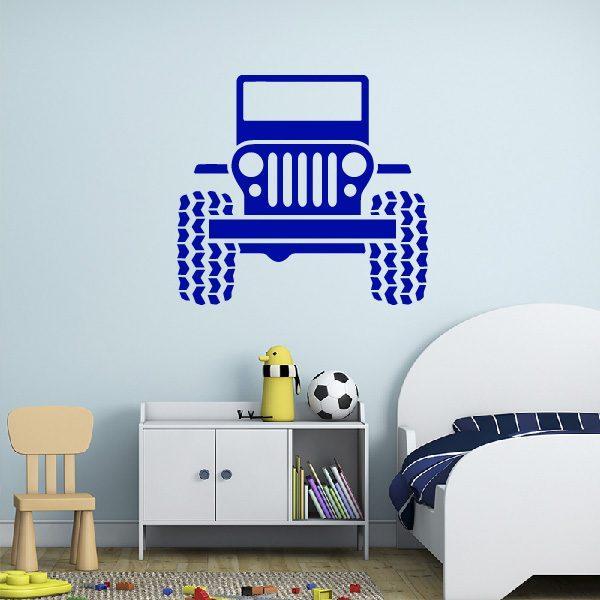 Car 4x4 Jeep. Wall sticker. Navy color