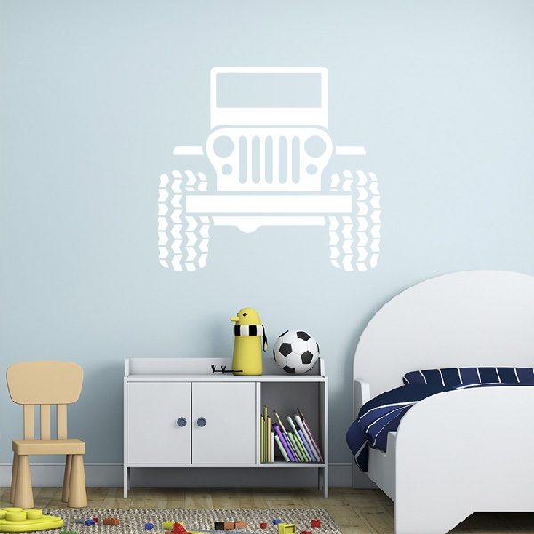 Car 4x4 Jeep. Wall sticker. White color