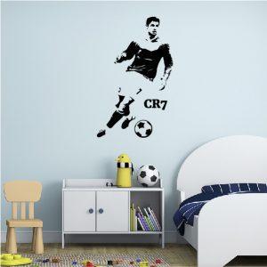 Cristiano Ronaldo CR7. Wall Sticker. Black color