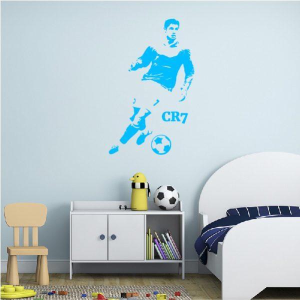 Cristiano Ronaldo CR7. Wall Sticker. Blue color