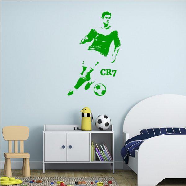 Cristiano Ronaldo CR7. Wall Sticker. Green olor