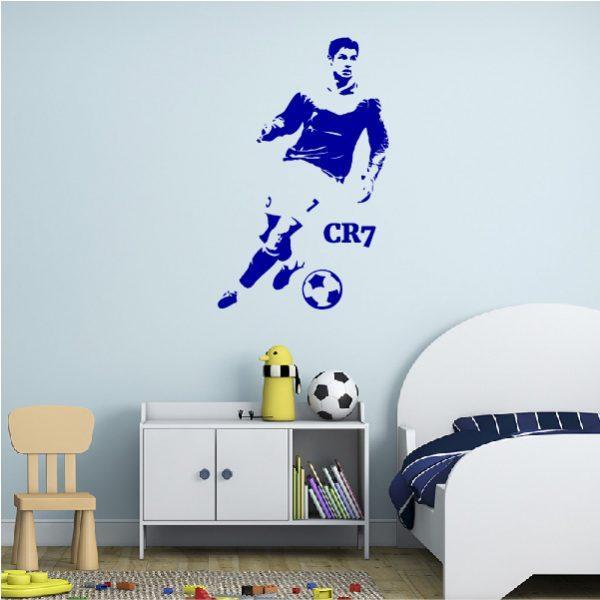 Cristiano Ronaldo CR7. Wall Sticker. Navy color