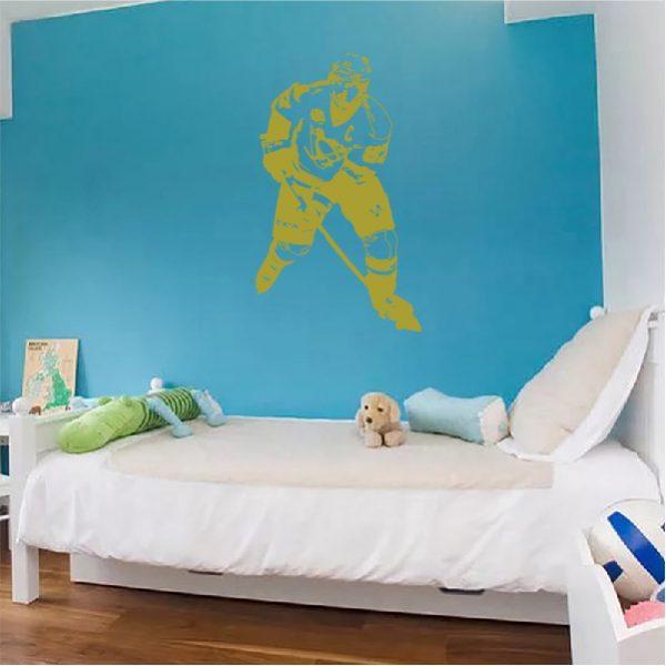 Crosby Hockey Player. NHL Pittsburgh Penguins. Wall sticker. Gold