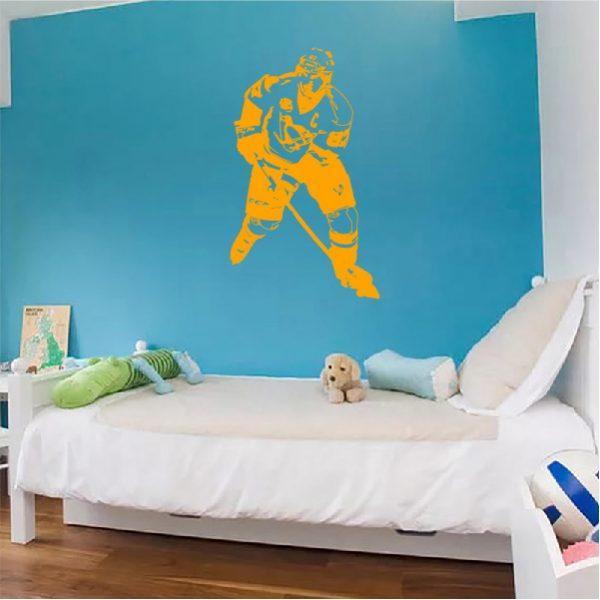 Crosby Hockey Player. NHL Pittsburgh Penguins. Wall sticker. Orange