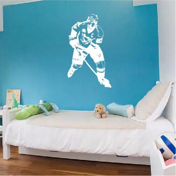 Crosby Hockey Player. NHL Pittsburgh Penguins. Wall sticker. White