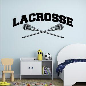 Lacrosse theme. Wall sticker. Black color