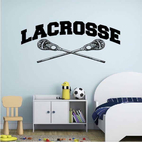 Lacrosse theme. Wall sticker. Black color