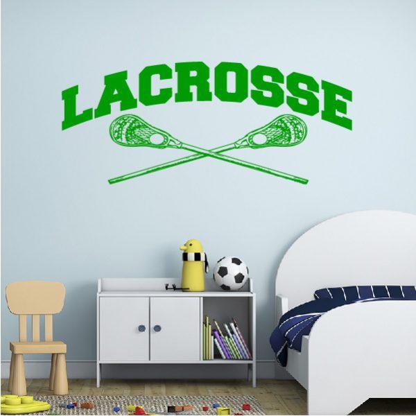 Lacrosse theme. Wall sticker. Green color