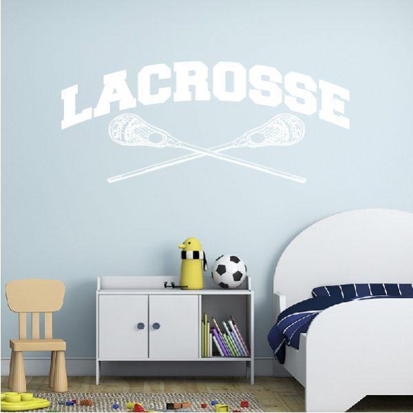 Lacrosse theme. Wall sticker. White color