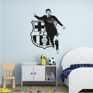 Leo Messi Soccer Players FC Barcelona. Wall Sticker. Black color