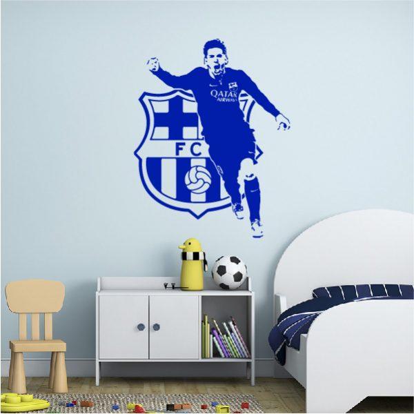 Leo Messi Soccer Players FC Barcelona. Wall Sticker. Navy color