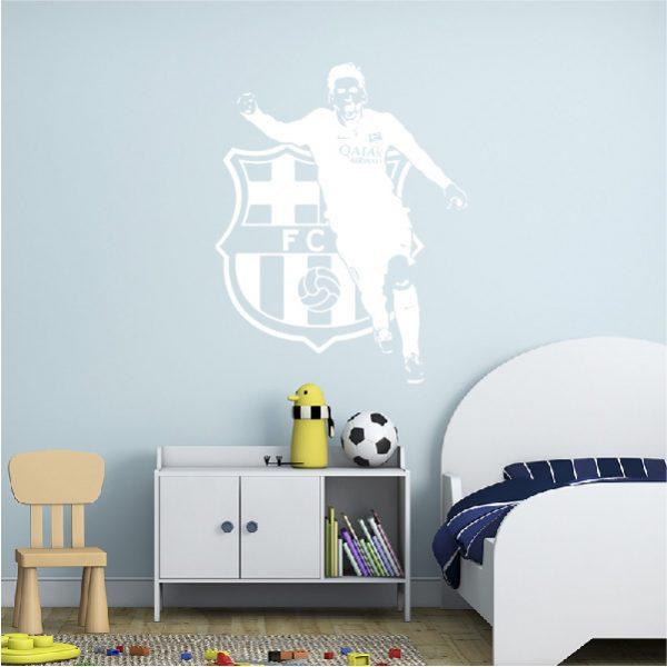 Leo Messi Soccer Players FC Barcelona. Wall Sticker. White color