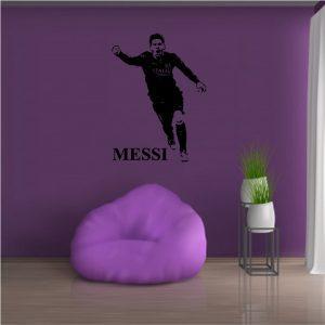 Messi Soccer Player. Wall Sticker. Black color