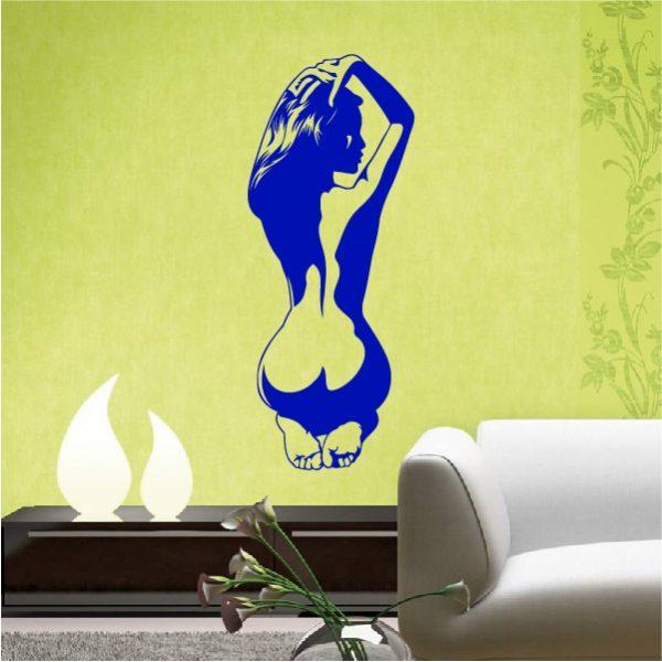 Naked Sexy Woman. Wall Sticker. Navy