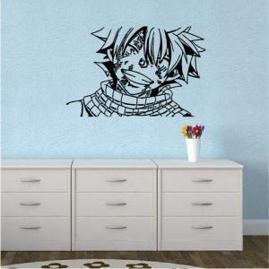 Natsu Dragneel. Fairy Tail. Anime theme. Wall sticker. Black color
