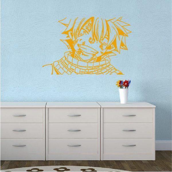 Natsu Dragneel. Fairy Tail. Anime theme. Wall sticker. Orange color