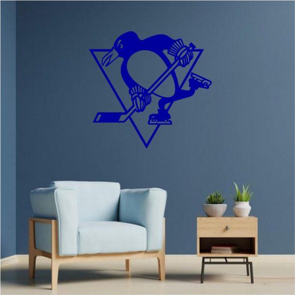 Pittsburgh Penguins emblem. NHL Team. Wall sticker. Navy color