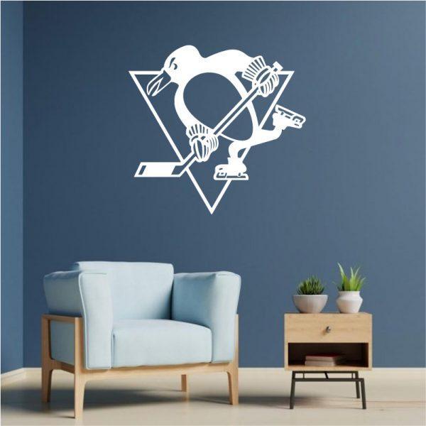 Pittsburgh Penguins emblem. NHL Team. Wall sticker. White color