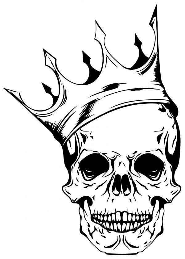 Skull with Crown. Wall sticker. Sticker preview