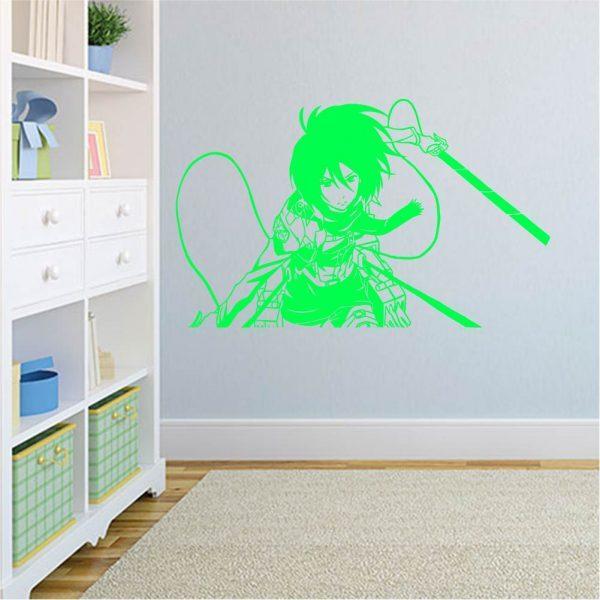 Attack on Titan. Anime. Wall Sticker. Lime green color
