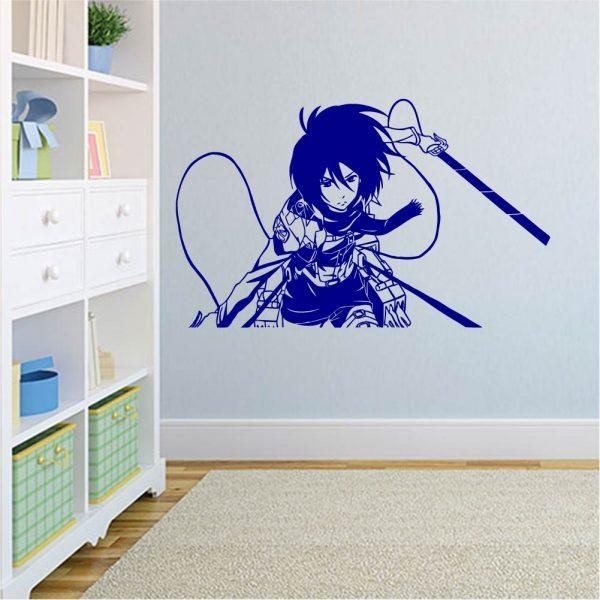 Attack on Titan. Anime. Wall Sticker. Navy color