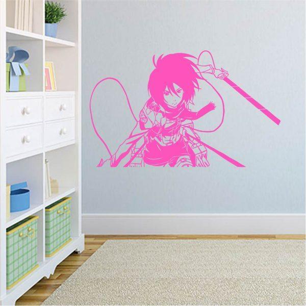 Attack on Titan. Anime. Wall Sticker. Pink color