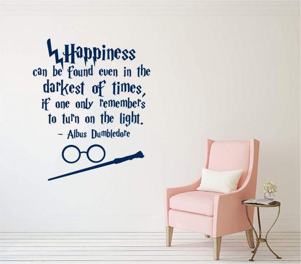 Happiness Can Be Found Even in the Darkest of Times, if one only remembers to turn on the light Harry Potter. Navy Blue color