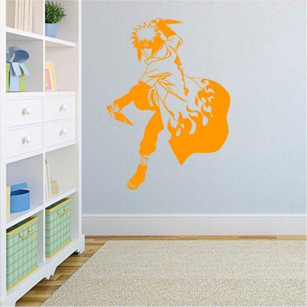 Naruto Minato Namikaze. Anime theme. Wall sticker. Orange color