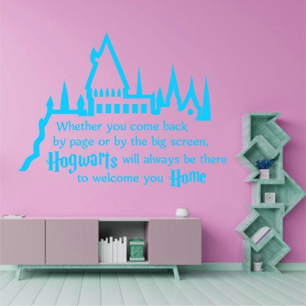 Harry Hogwarts Quote. Blue color