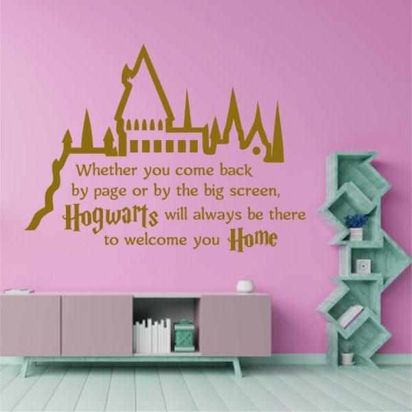 Harry Hogwarts Quote. Gold color