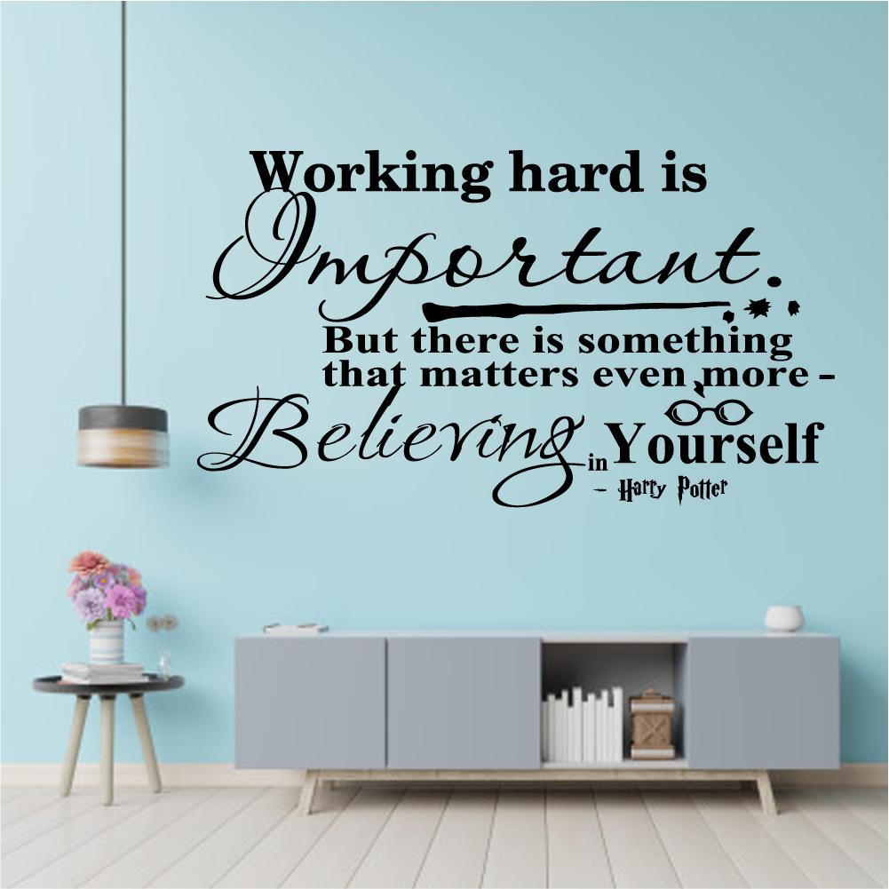 Harry Potter Wall Decal Working Hard Is Important Quote