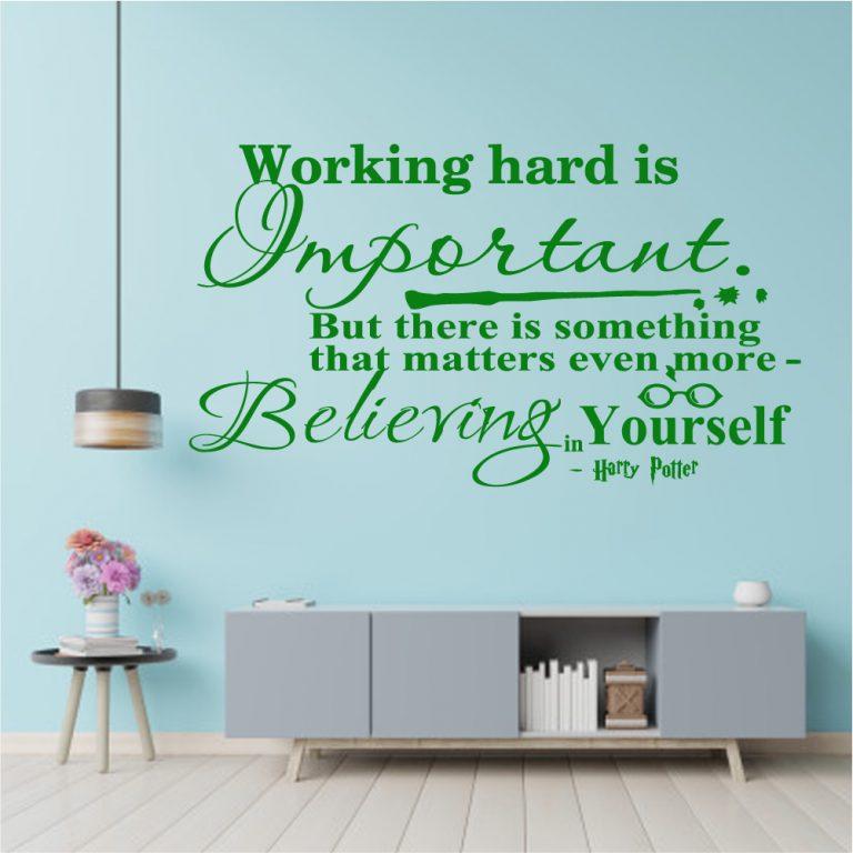 Potter Working Hard Is Important Quote | Wall Sticker USA