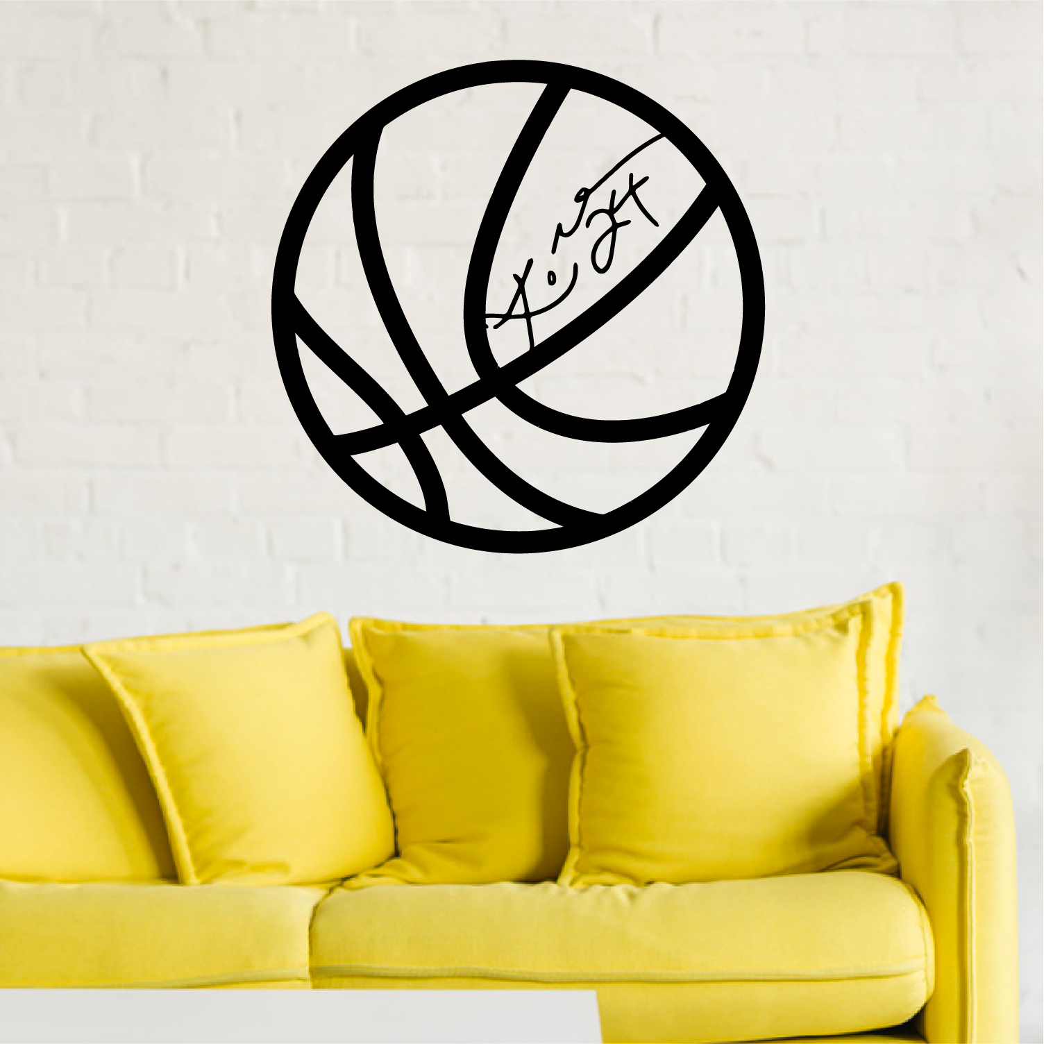 Kobe Bryant wall sticker. Ball with signature. Number 24 wall decal